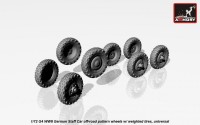 AR AC7340   1/72 Mercedes G4 wheels with weighted tires, off-road pattern (attach1 17360)